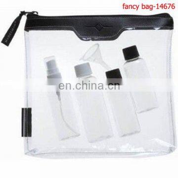 Transparent PVC Material And Bag Type Zipper Flat Cosmetic Bag