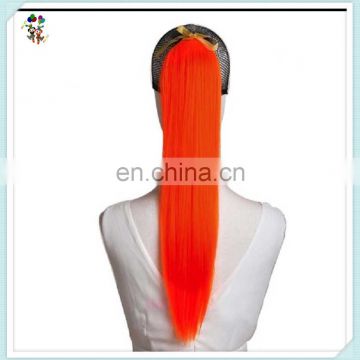 Orange Long Straight Synthetic Hair Drawstring Ponytails HPC-1401