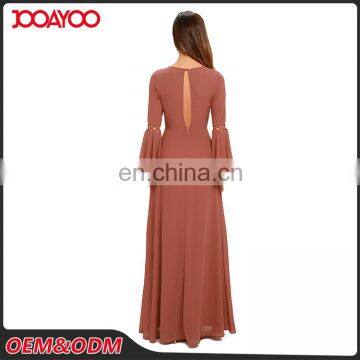 Fashion Smart Women Fashion Hollow Out Casual Long Dress Ladies Long Sleeve Maxi Dress photo-5