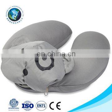 Microbeads Spandex Reversible U Shape Neck Pillow Case Fashion Cartoon Soft Plush Pink Dog Toy 2 in 1 Travel Neck Rest Pillow photo-5