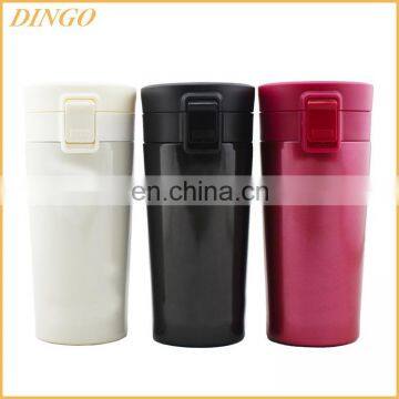 Wholesales 400ml Vacuum Car Thermos Mug With Press-Button Lid Plastic