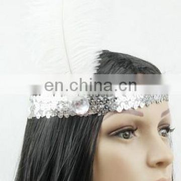 wholesale cheap white indian feather headdress feather crown headband FW-0094