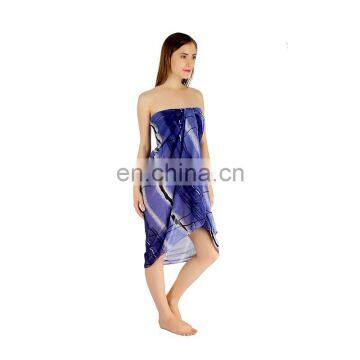 Blue Abstract Print Sarong photo-2