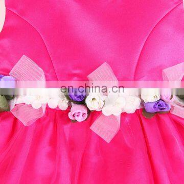 Dark Pink Floral Petals Party Dress photo-2