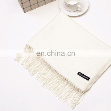 Wholesale plain tassels cashmere pashmina shawl scarf stock 20 colors