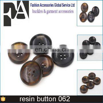 Mashroom style 4-hole resin coat button brown color 4 holes