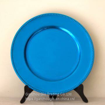 Plastic charger plate,christmas decoration plate charger plate made in China YF-60017
