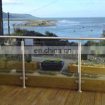 Custom Design Banister 316 Terrace Handrail Stainless Steel Glass Balustrade