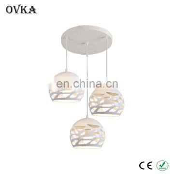 Creative three-head chandelier simple white restaurant chandelier