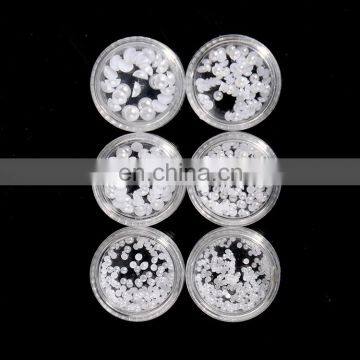 Wholesale Loose Acrylic Half Round Flat Back Fashion White Pearl For Nail Art Crafts photo-3