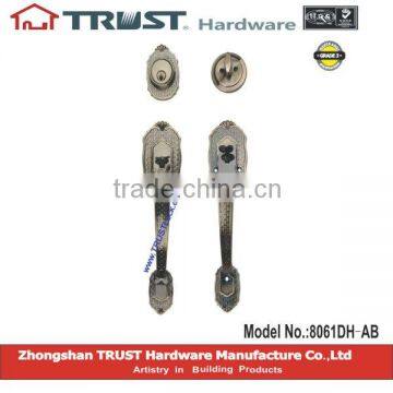 8061DH-AB:TRUST Zinc Alloy Strong Handle Lockset with Brass cylinder