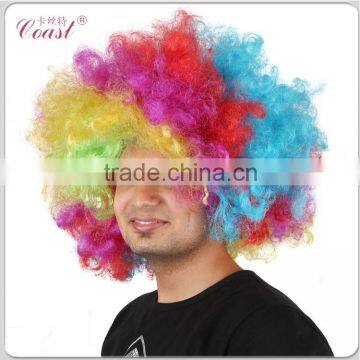 hot sale rainbow color big afro curly wigs