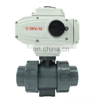 DKV high efficiency 220V 1 inch pvc water plastic  thread electric ball valves