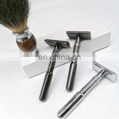 High Quality Luxury metal Handle Double Edge Safety Razor blade barber shaving Wholesale