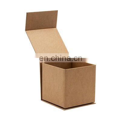 Luxury Kraft Color Small Cube Mug Retail Gift Packaging Magnetic Boxes With Ribbon photo-3