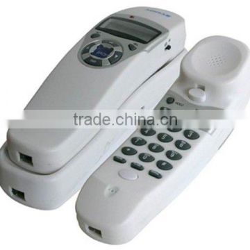 Desk/wall mountable analog caller ID telephone/fixed small phone