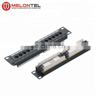 MT-4006A Factory Price 10 Inch 1U Rack Mount 12 Port Cat5e Cat6 Patch Panel With 110 IDC