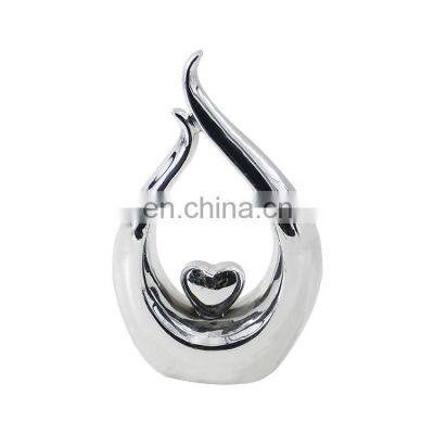 K&B wholesale handmade ceramic decorations luxury silver art design decorative bulk for home decor