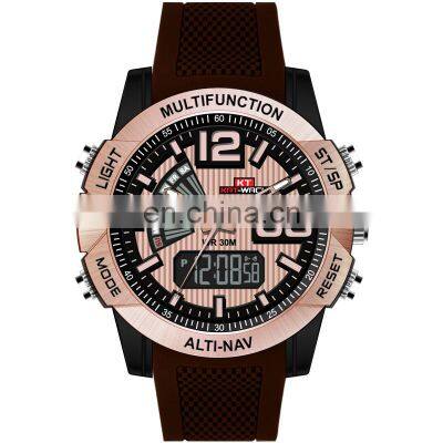 2018 New Arrive KAT-WACH 718 Men's Fashion&Casual Watch Quartz+Digital Movement Multi-Function Sport Watches