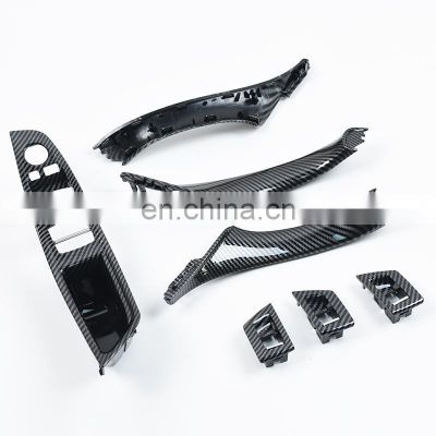 LHD RHD Inside Door Carbon Fiber Control Switch Panel Pull Handle Set for BMW 5 Series F10 F11 F18 51417225874