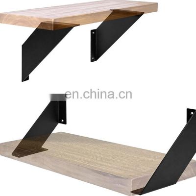 Heavy Duty Black Shelf Bracket DIY Decorative Wall Storage Right Angle Floating Shelf Bracket