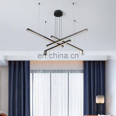 Golden Liner Led Pendant Ceiling Light Golden Simple Handling Lamp Living Room Decorative Pendant Lamp Office Lighting photo-3