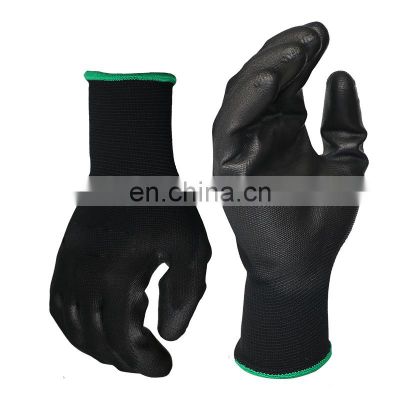 Black PU Coated General Purpose Work Gloves PU Low Lint Free Working Gloves Anti Static PU Electronic Gloves Hand Protective