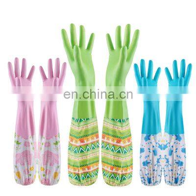 Safe Non-toxic Kitchen Long Sleeve Rubber Household Latex Gloves Housekeeping Cleaning Dish Washing Laundry Kitchen Gloves