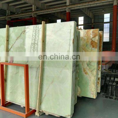 CE Certificate Wall Cladding Stone Translucent Jade Green Onyx Marble Slabs