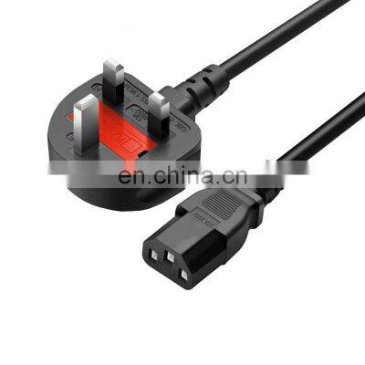 Wholesale  power cord uk Ac electric extension power cords 240v with 3 plug in 15amp uk power cord