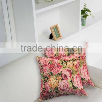 red rose tapestry cushion cover