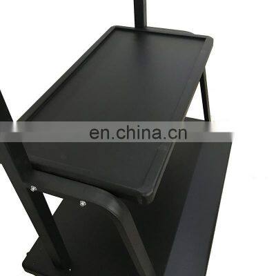 Big Size Thickness Strong Movable Adjustable Shelf Mobile LCD LED TV Cart Rolling Trolley Black White Gold tv Stand photo-3