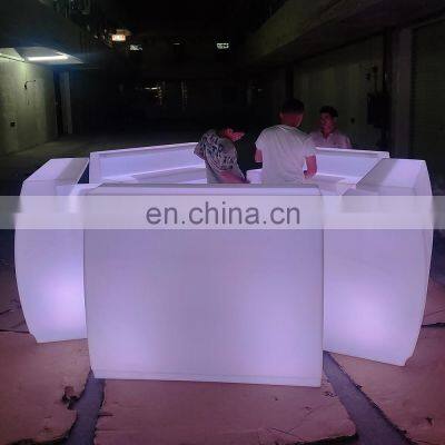 plastic light up led cocktail table Led curved Bar Table Illuminated Nightclub Furniture Glowing led Bar Counter