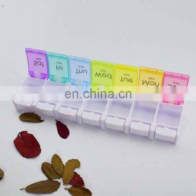 Hot Sell Large Compartment Weekly Pill Box Cases 7 Days Pill Box Organizer With Spring Open photo-2