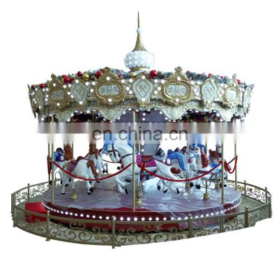 Popular cheap fairground amusement park used kids ride vintage carousel horse for sale