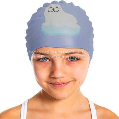 Silicone Non-Slip Swim Cap Cover Ears Wrinkle-Free Swimming Cap photo-3
