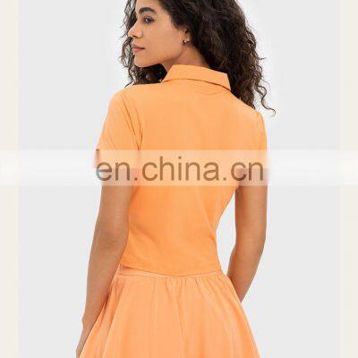 Plus Size Cool Fabric Quick Dry Polo Shirt And 2-In-1 Mini Skirt Golf Tennis Sports Suit Set Outdoor Fitness Clothes Yoga Outfit photo-3