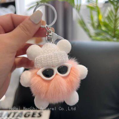 55Plush key chain cute briquettes animal key ring bag hanging decoration car key chain wholesale