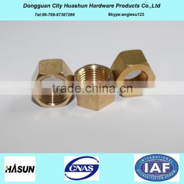 Customized Automotive Machine Parts Flat Hex Head Brass Nut