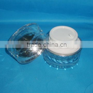 Good-looking cosmetic acrylic jar container with hand lid / luxury empty double layer jar container for personal care cream jar