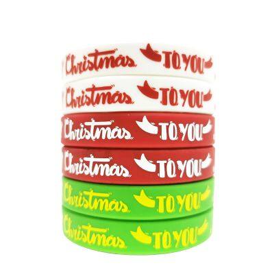 Hot Selling Silicone Wristband Merry Christmas Bracelet for Men Women Holiday Events