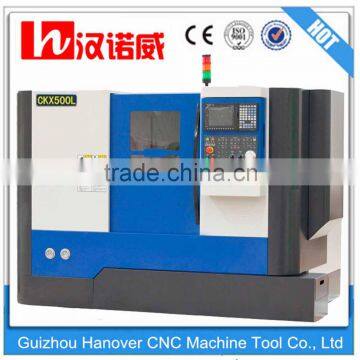 low cost cnc lathe machine CKX500L with 10'' hydraulic chuck servo spindle motor hydraulic tool turret