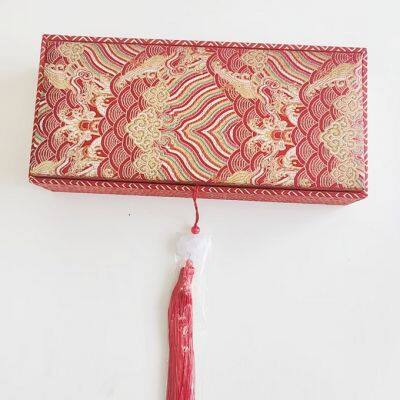 Red Color Song Brocade Box Package Jewelry Box Handicraft Gift Box  Artwork Painting Calligraphy Scroll Box