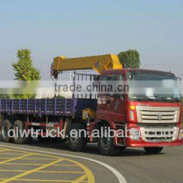 Hot Sale Foton 8x4 boom crane,9 ton crane truck crane