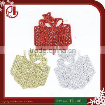 Ranton Christmas Tree Decoration Sticky Powder Plastic Christmas Gold Gift Bag Hangings Christmas Tree Ornament