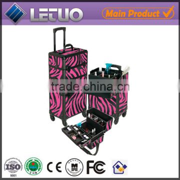 2015 Hot Sell New Style Beauty Rolling Makeup Case with wheels