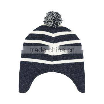 OEM Custom Black and White Stripe Hats for Kids Winter Hat photo-3