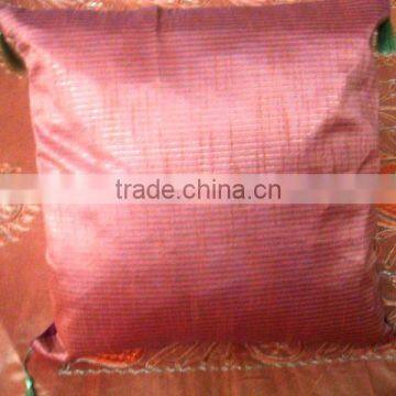 Polyester dupion striped cushion cover with tassels