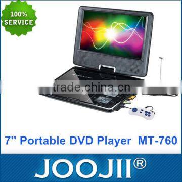 Hot Made in China Cheap Portable DVD Player 7 Inch With TV Tuner & Game Function