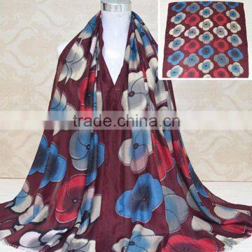 Manufacturer Wholesale Fringed Viscose Flower Printed Fall Fashion Woman Scarf